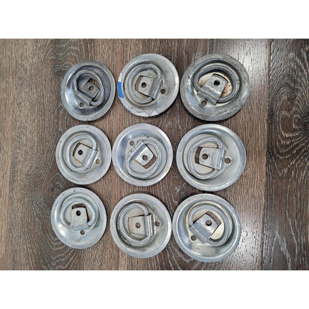 Lot Of 9 Trailer‎ Tie Down D Rings Flush Mount Cargo Anchor Points #L